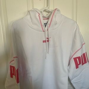 PUMA Plus Size Logo Hoodie White 1X